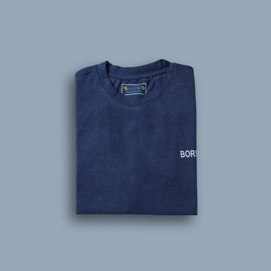 Men's Navy Blue Crew Neck T-Shirt folded