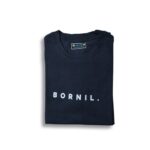Navy Blue T-Shirt with White Stripes - Image 2
